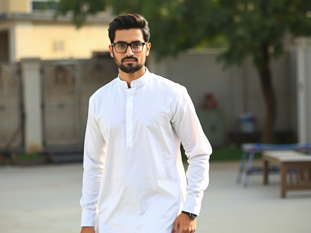 Traditional White Shalwar Kameez